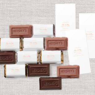 Peach & White Elegant Chic Wedding Mr & Mrs Trendy Hershey's Miniatures