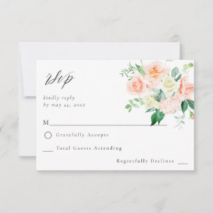 Peach & White Floral no Meal RSVP V3
