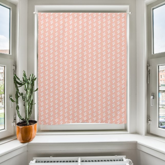 Peach white floral pattern blackout curtains (Creator Uploaded)