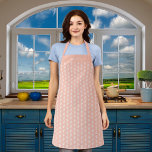 Peach white floral pattern name apron<br><div class="desc">A peach,  light coral colored background,  decorated with a white floral pattern.  Personalize and add a name.</div>