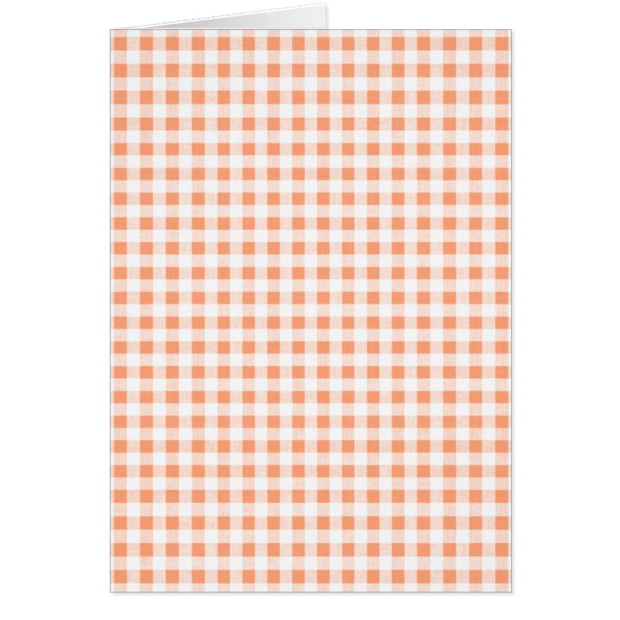 Peach White Gingham Pattern Card