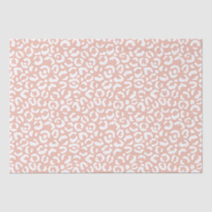 Peach White Leopard Print Tissue Paper