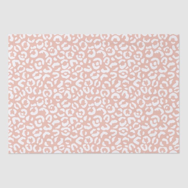 Peach White Leopard Print Tissue Paper (Front)