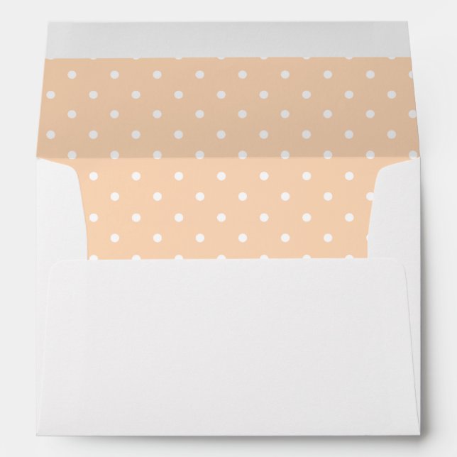 Peach White Polka Dot Lined Envelope (Back (Bottom))