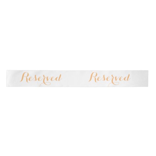 Peach  White Reserved Ribbon Seating  Tables