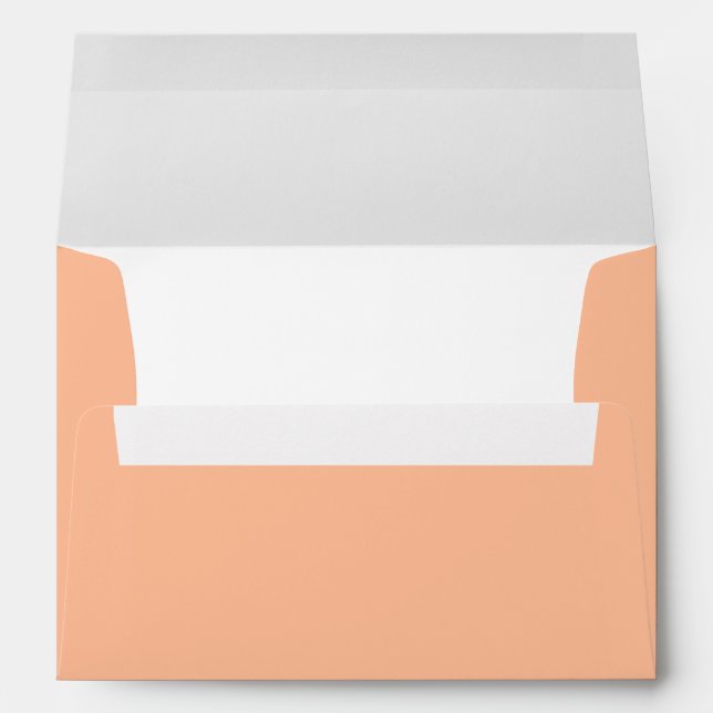 Peach White Wedding Modern Minimalist Contemporary Envelope (Back (Bottom))