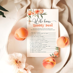 Peach Who knows daddy best baby shower game