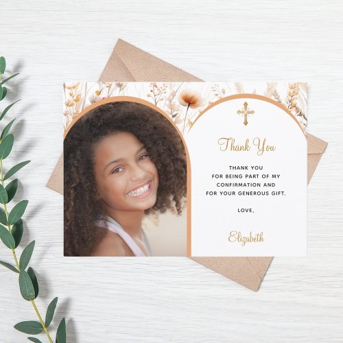 Peach wildflorals photo arch girl Confirmation