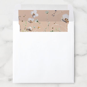 Peach Wildflowers Modern Envelope Liner