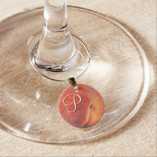 Peach Wine Glass Charm