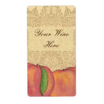 Peach Wine Labels by aftermyart at Zazzle
