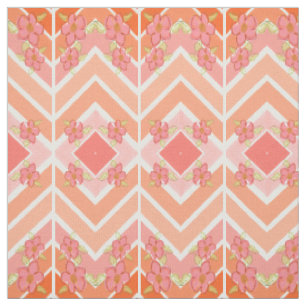 Peach With Coral Fabric