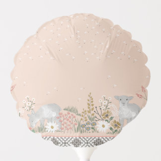 Peach Woodland Lamb Balloon