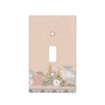 Peach Woodland Lamb Light Switch Cover