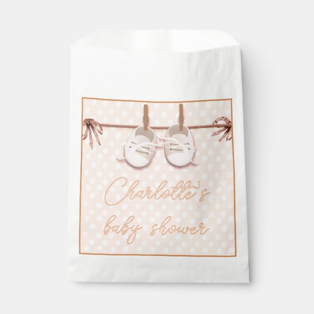 Peach-y Baby Shoes Favor Bag (Front)