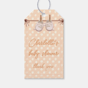 Peach-y Baby Shoes Gift Tags