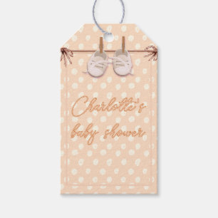 Peach-y Baby Shoes Gift Tags