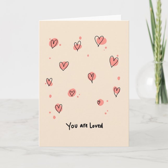 Peach You Are Loved Card (Front)