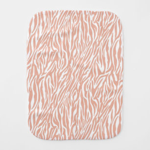 Peach Zebra Print Burp Cloth