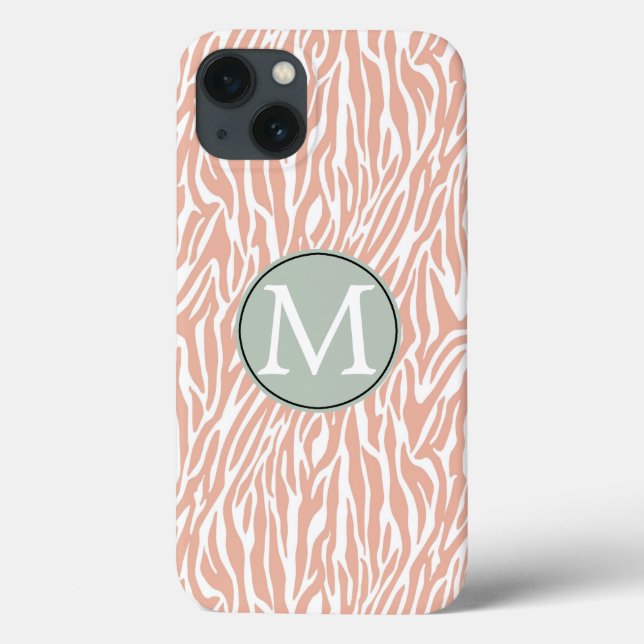 Peach Zebra Print Case-Mate iPhone Case (Back)