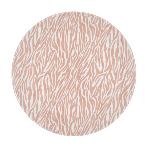 Peach Zebra Print Cutting Board