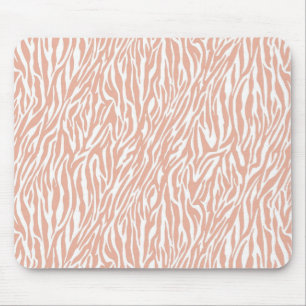 Peach Zebra Print Mouse Pad