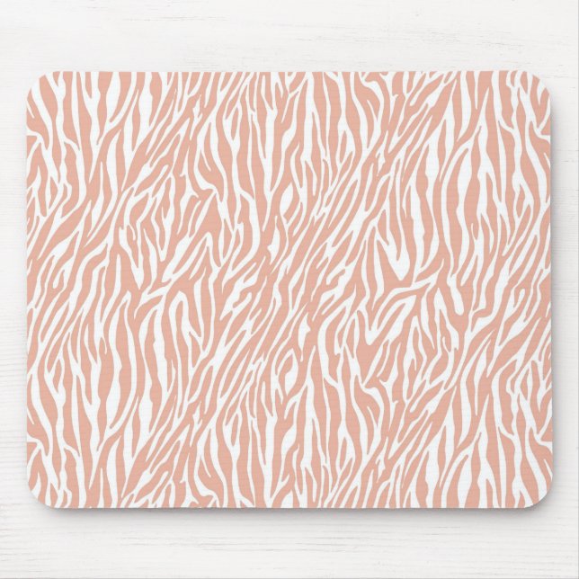 Peach Zebra Print Mouse Pad (Front)