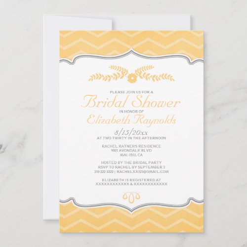 Peach Zigzag Bridal Shower Invitations