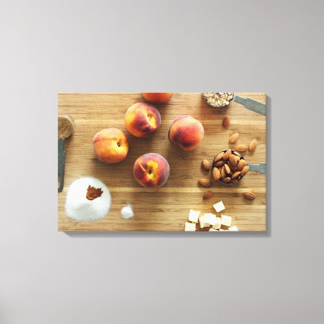 Peaches and Almonds Wrapped Canvas Print (Front)