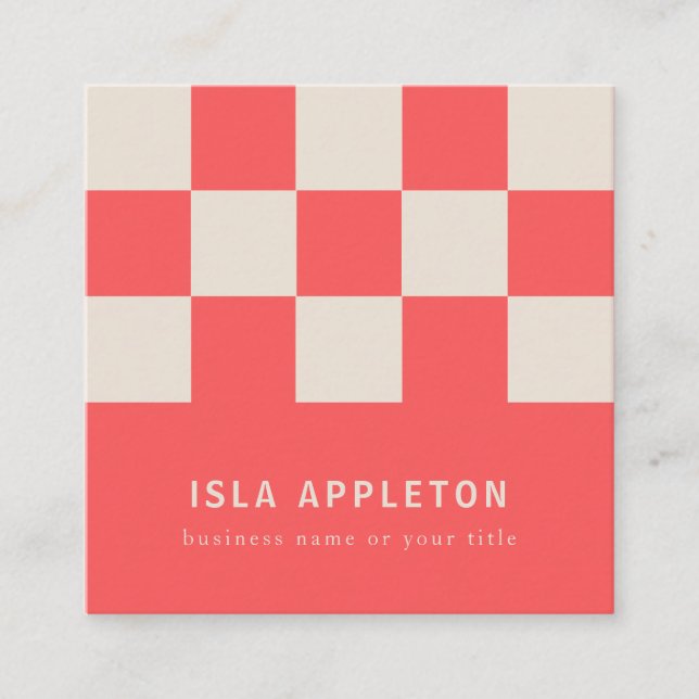 Peaches and Cream Checker | Business Card (Front)
