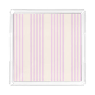 Peaches and cream five stripes pattern acrylic tray