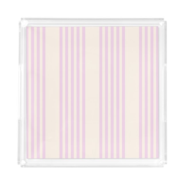 Peaches and cream five stripes pattern acrylic tray (Front)