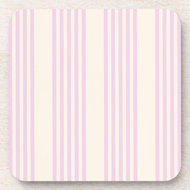 Peaches and cream five stripes pattern beverage coaster (Front)