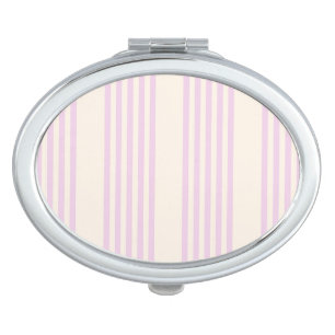 Peaches and cream five stripes pattern compact mirror