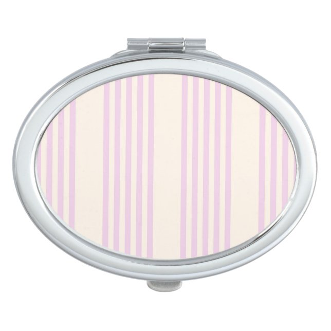 Peaches and cream five stripes pattern compact mirror (Front)