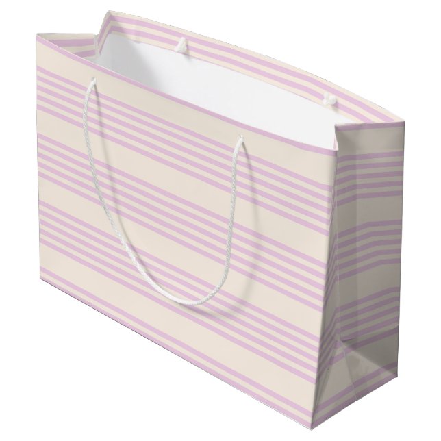 Peaches and cream five stripes pattern large gift bag (Back Angled)