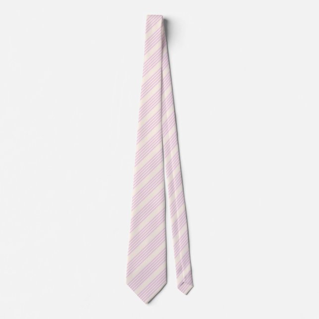 Peaches and cream five stripes pattern neck tie (Front)