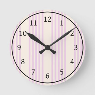 Peaches and cream five stripes pattern round clock