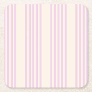Peaches and cream five stripes pattern square paper coaster