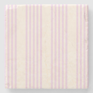 Peaches and cream five stripes pattern stone coaster