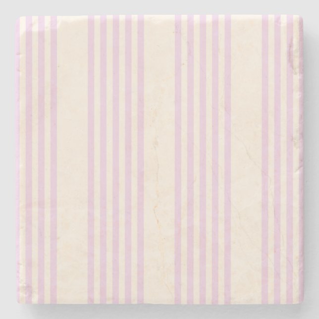 Peaches and cream five stripes pattern stone coaster (Front)