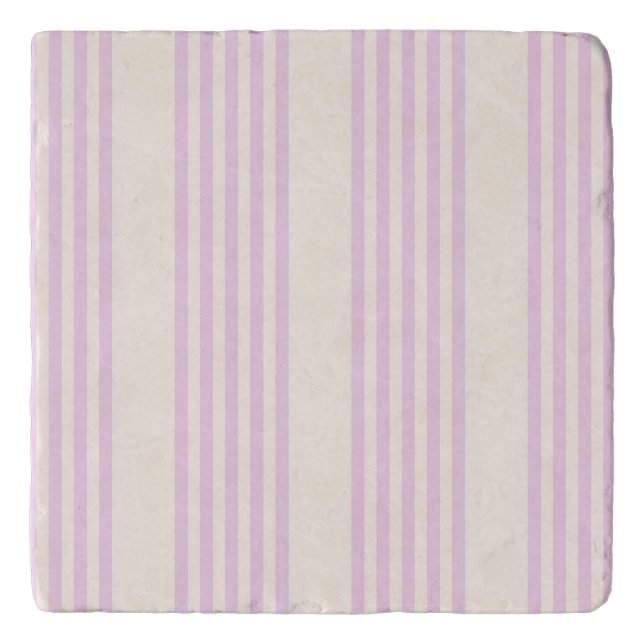 Peaches and cream five stripes pattern trivet (Front)