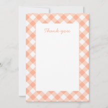 Peaches and Cream flat thank you card