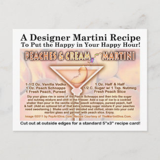Peaches and Cream Martini Recipe Postcard