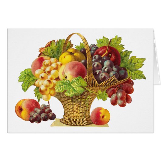 Peaches and Fruits Basket - Vintage Art (Front Horizontal)