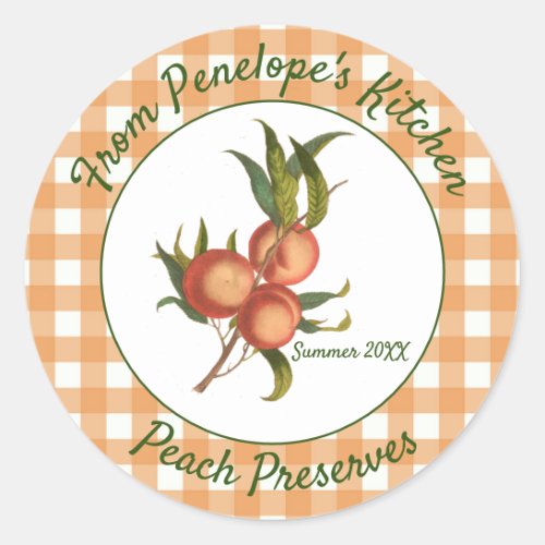 Peaches and Gingham Jelly Label From Your Kitchen