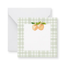 Peaches and plaid gift enclosures