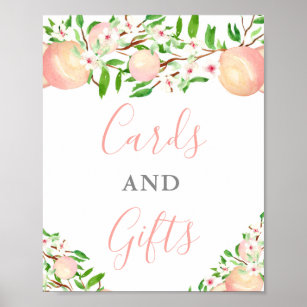 Peaches Baby Bridal Shower Cards and Gifts Poster