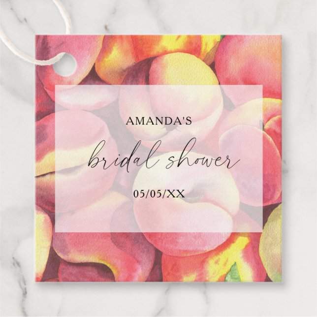 Peaches - Bridal shower Favor Tags (Front)