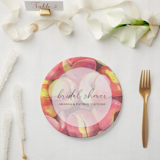 Peaches - Bridal shower Paper Plates (Wedding)